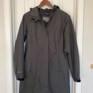 Eddie Bauer Charcoal Hooded Rain Jacket